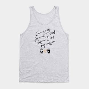 Fun Coffee Lover's Design Tank Top